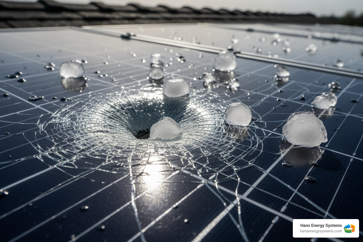 solar panel damaged by hail - how to repair broken solar panel glass