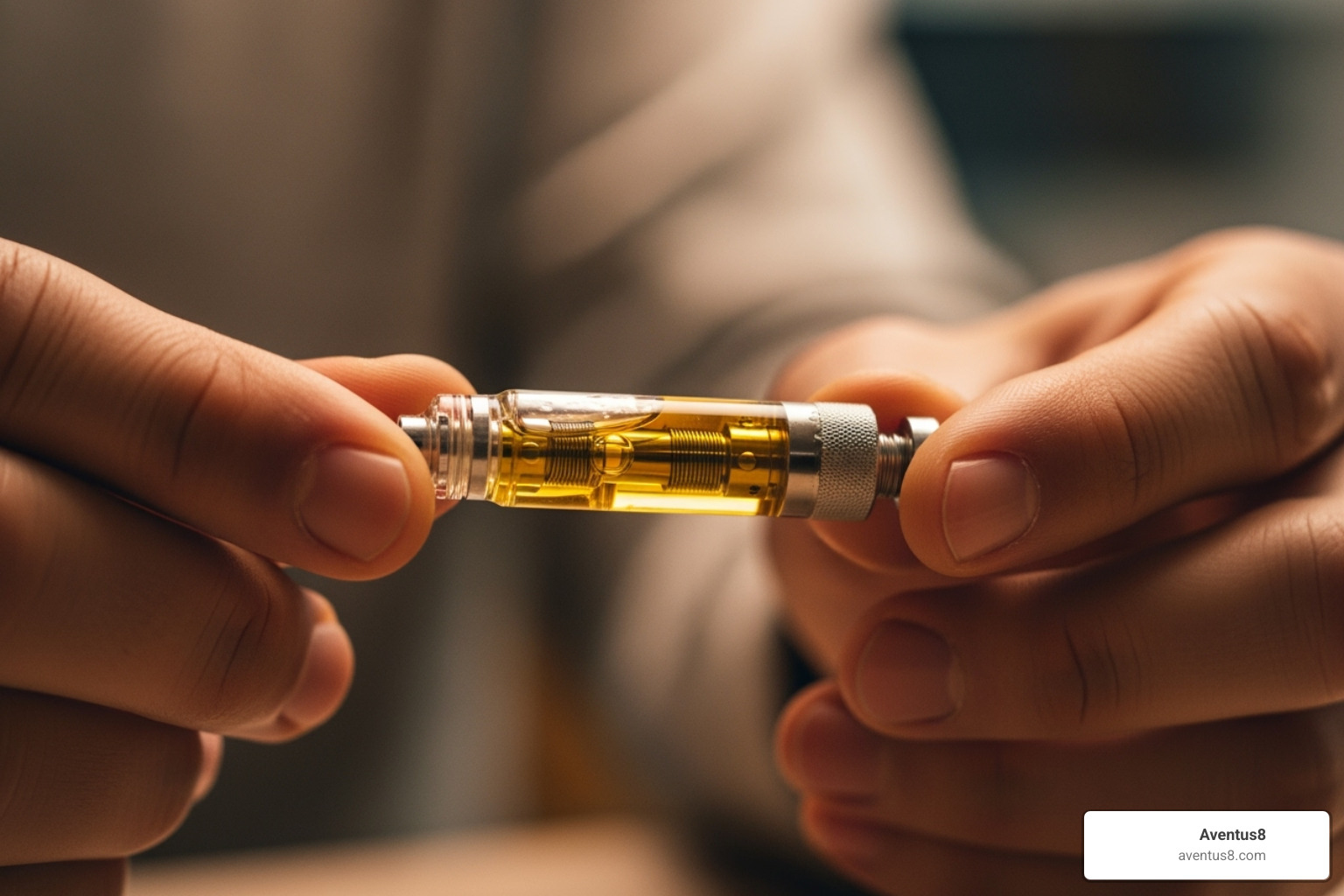 a vape cartridge being warmed in someone's hands - new thc vape cartridge not working