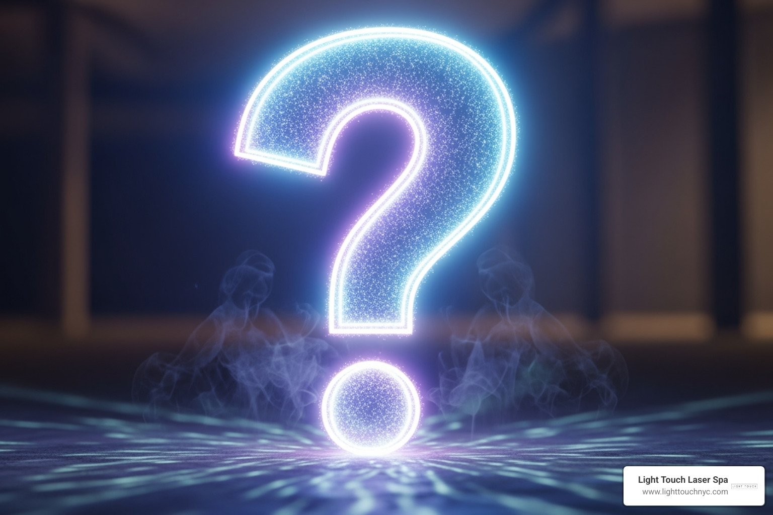 question mark made of light - how much is laser hair removal