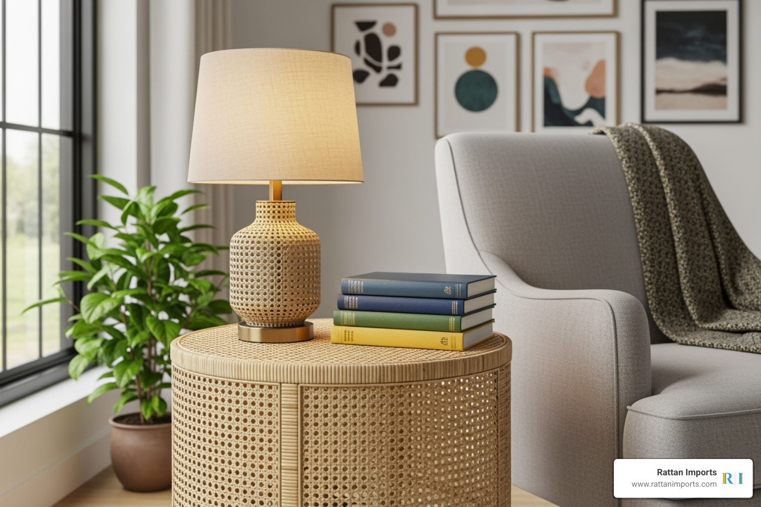 styled rattan side table - buy rattan side table