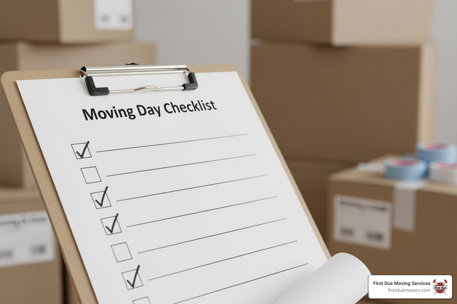 moving checklist with different packing options highlighted - partial packing services