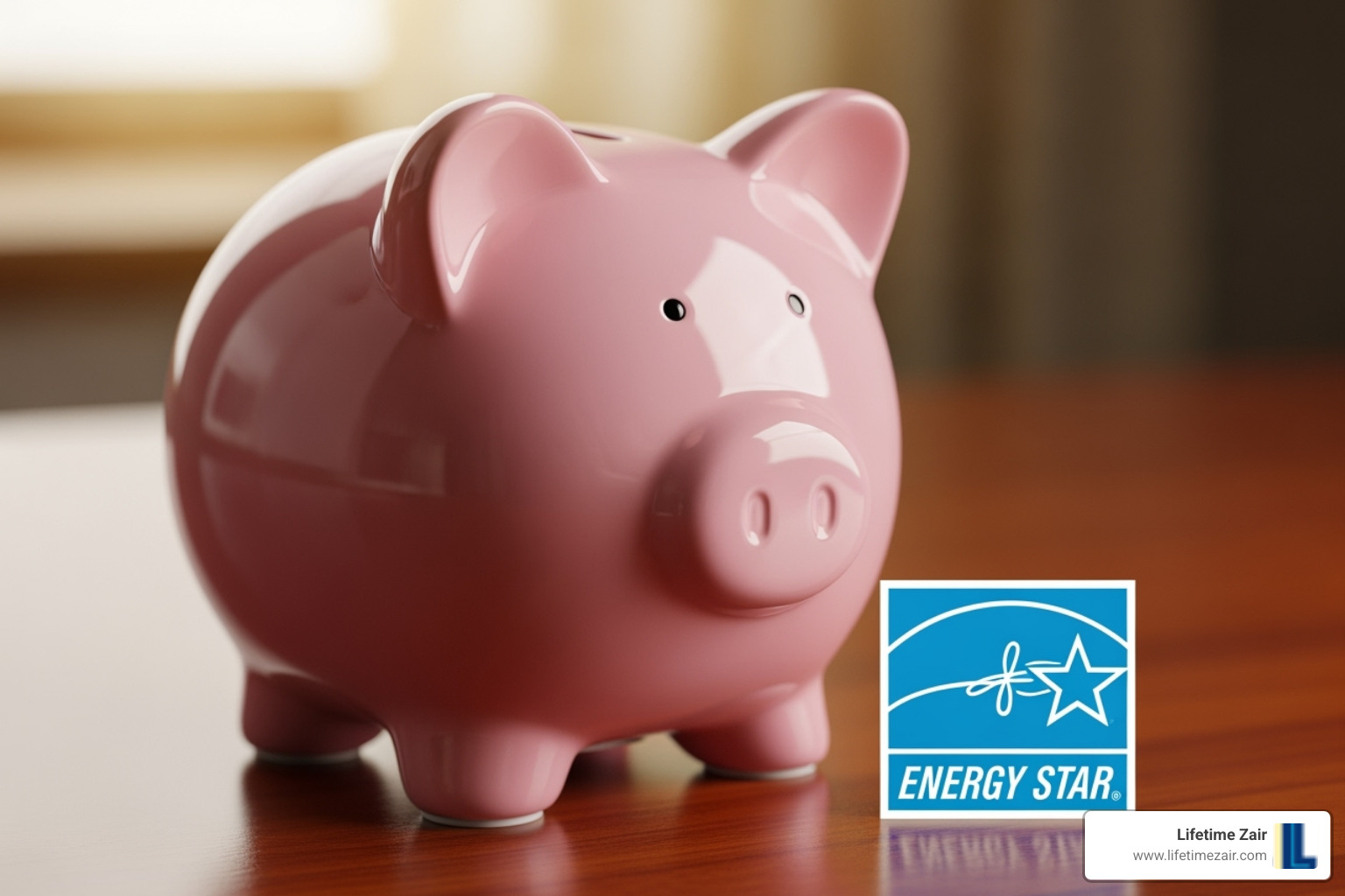 A piggy bank next to an ENERGY STAR logo - how much is it to install central air