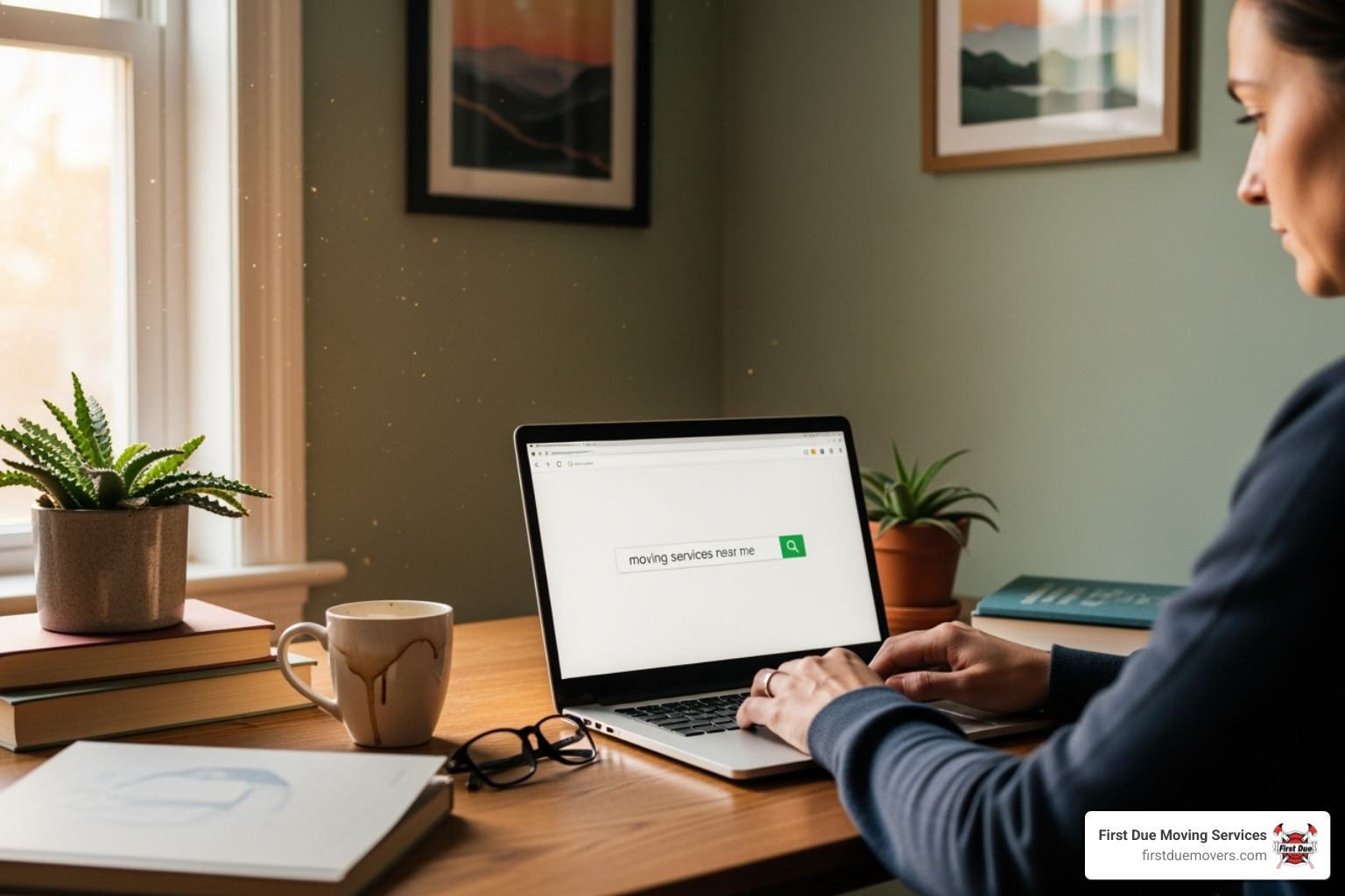 person on laptop searching for local moving companies - hire professional packers person on laptop searching for local moving companies - hire professional packers