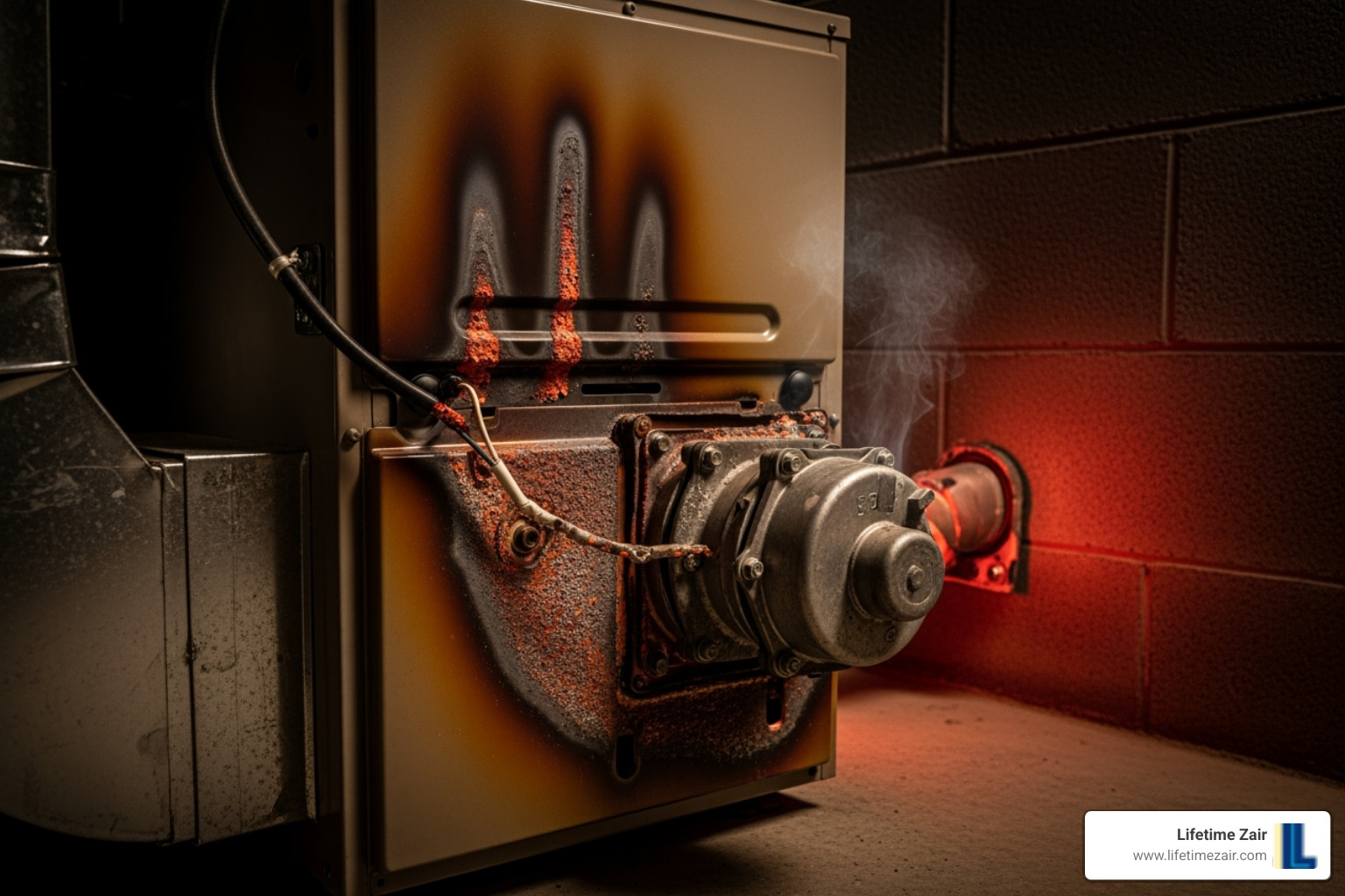an overheated furnace - Furnace blowing cold