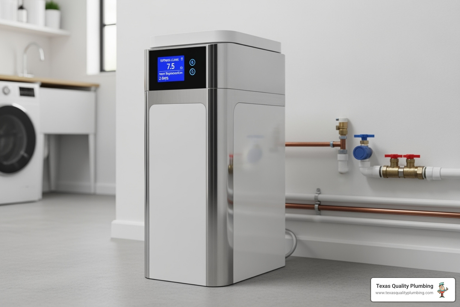 Image of a modern water softener with a digital display - houston water softener systems Image of a modern water softener with a digital display - houston water softener systems