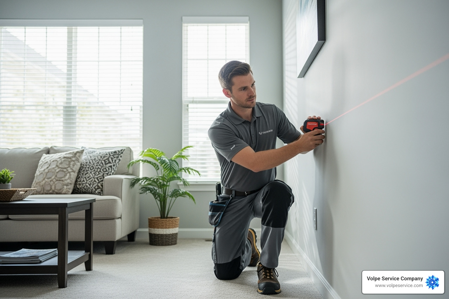 technician measuring a room for a load calculation - air conditioning free estimates technician measuring a room for a load calculation - air conditioning free estimates