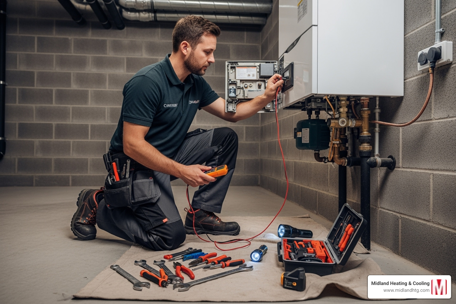 technician performing boiler tune-up - Boiler maintenance Minneapolis technician performing boiler tune-up - Boiler maintenance Minneapolis