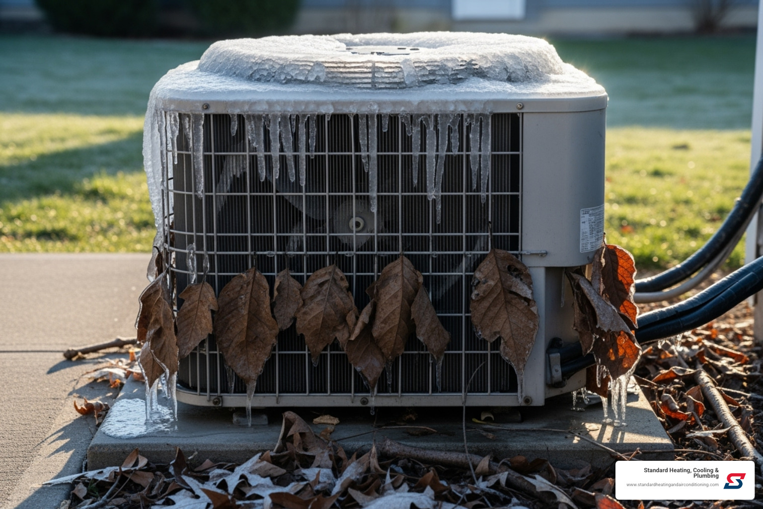 outdoor AC unit with callouts for potential issues like ice buildup or debris - ac repair birmingham al