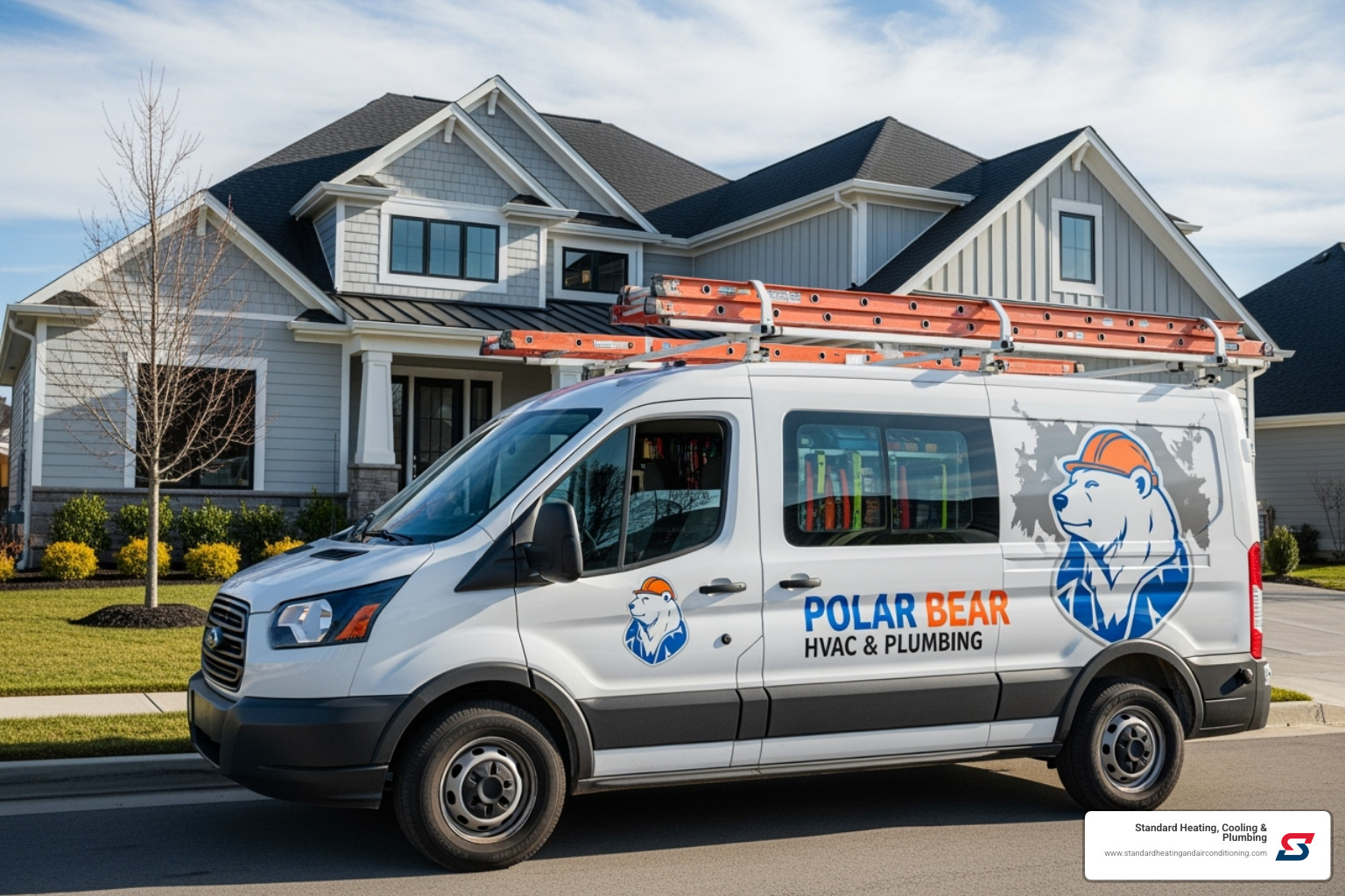 Company service van and logo - heat pump repair alabaster al