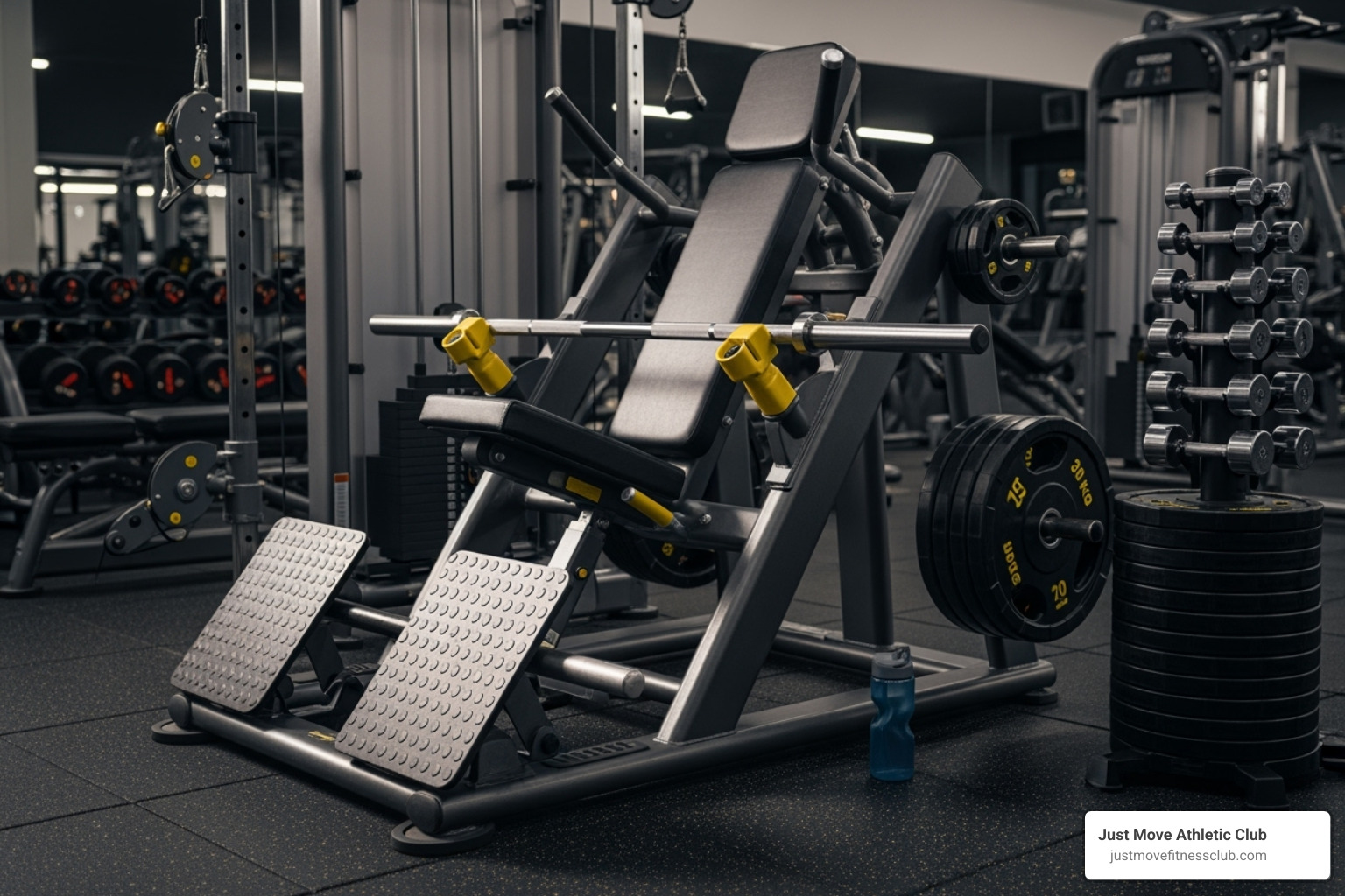 Hack squat machine - bodybuilding leg day workout