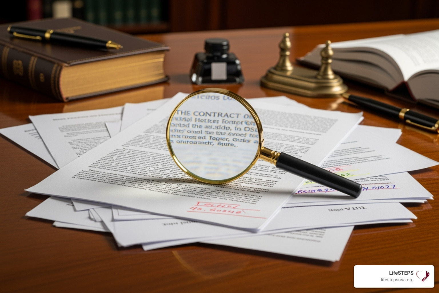 official documents with a magnifying glass over them, symbolizing compliance and legal review - california nonprofit resources