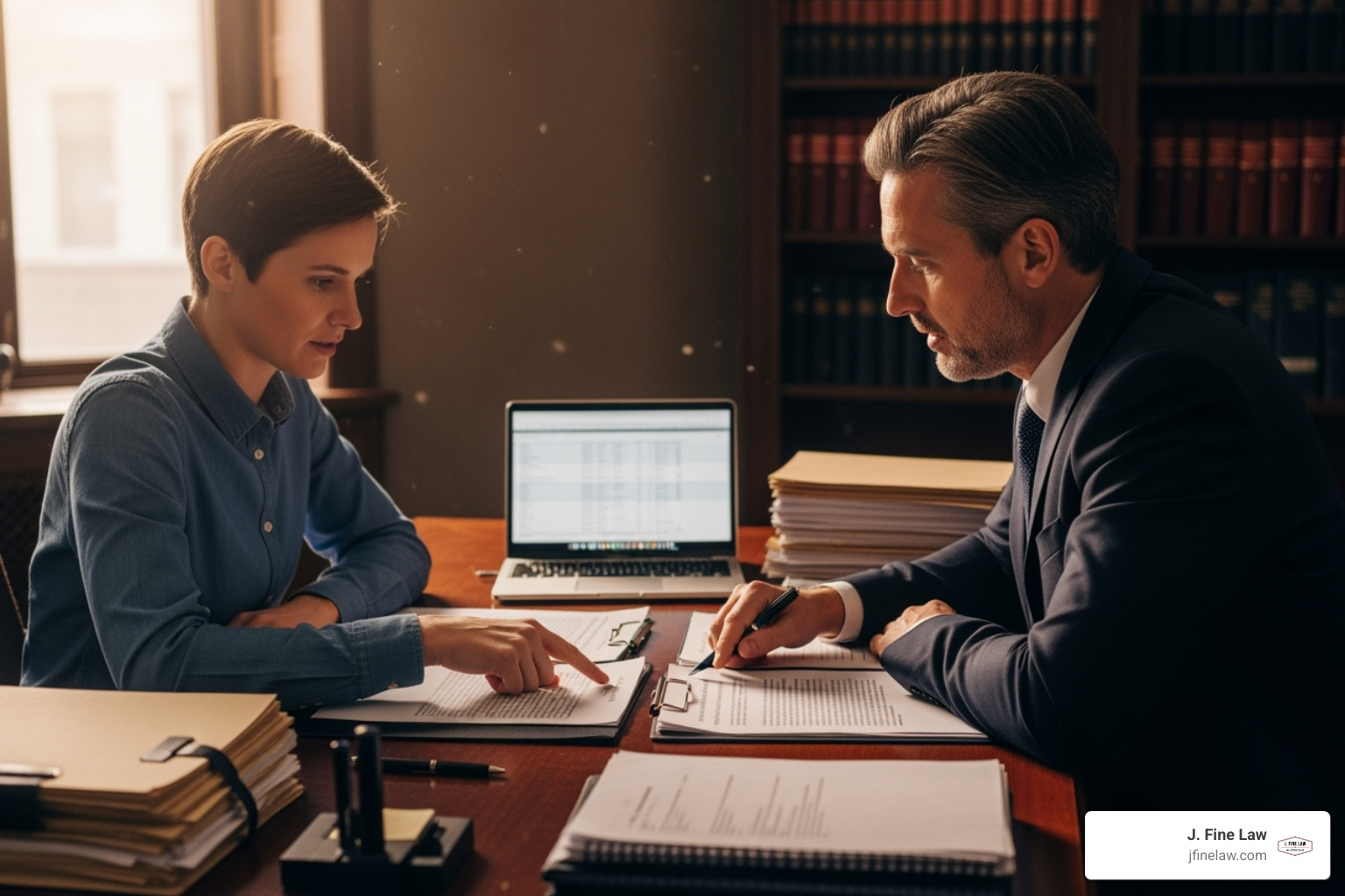 Person reviewing legal documents with a lawyer - Pennsylvania work injury