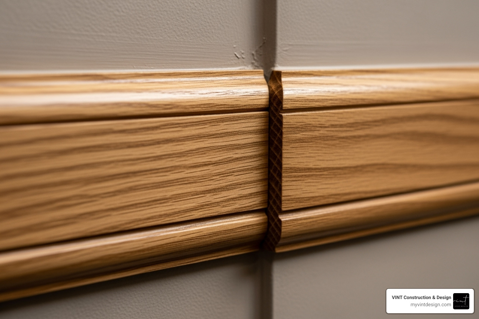 A perfectly mitered trim corner, showcasing seamless joints and precise craftsmanship - finish carpentry services