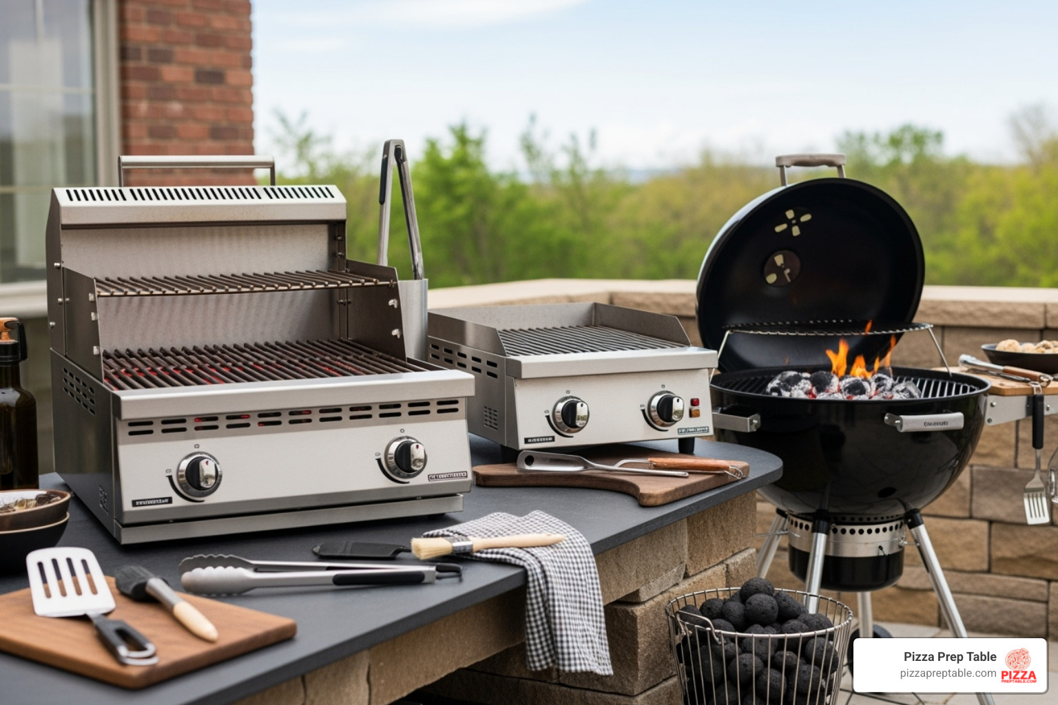 three different charbroilers side-by-side: a large radiant model, a compact model, and a portable charcoal grill - char broiler venancio cgg90 three different charbroilers side-by-side: a large radiant model, a compact model, and a portable charcoal grill - char broiler venancio cgg90