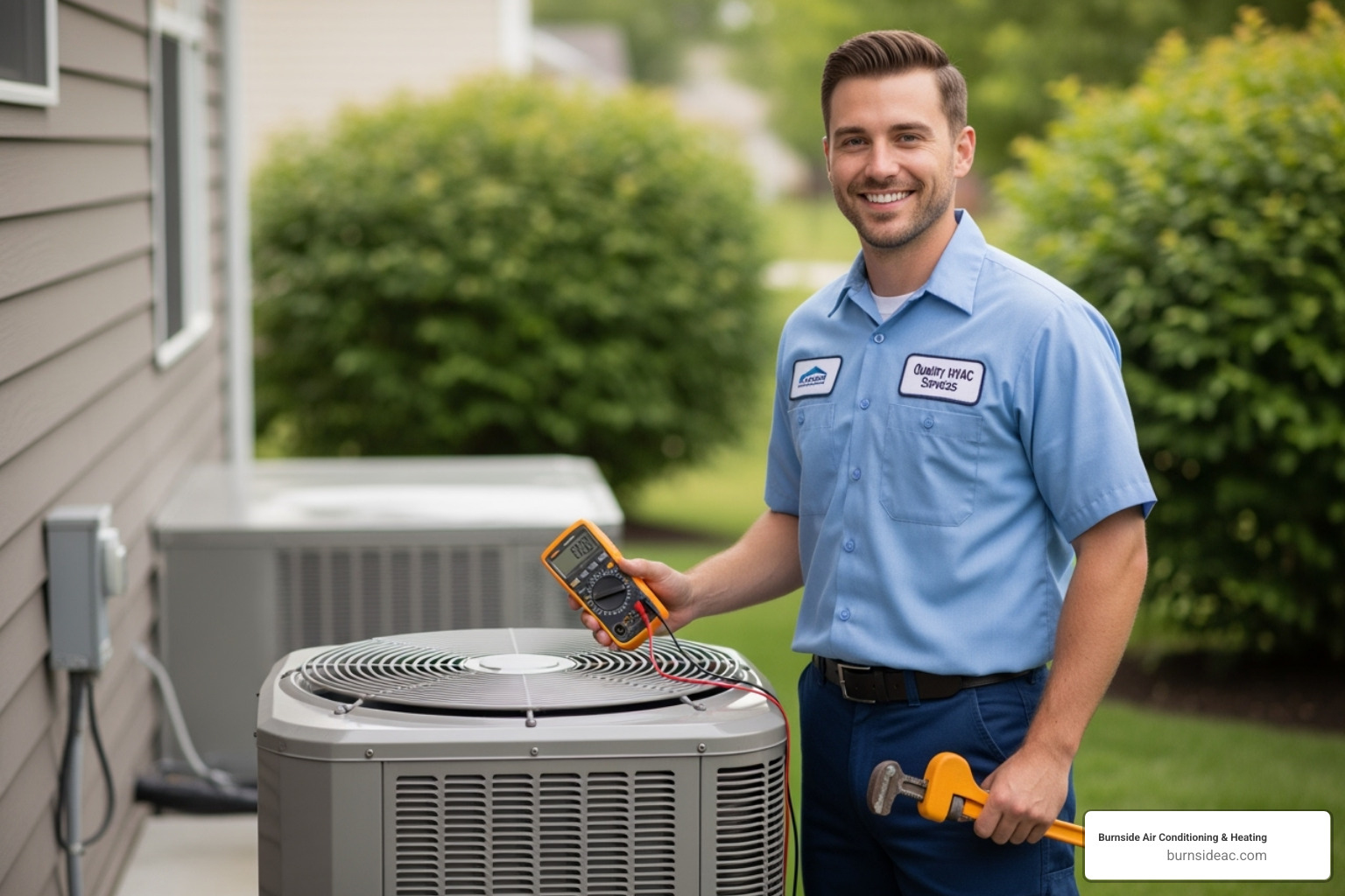 professional, friendly technician with tools - ac repair contractors in mckinney tx