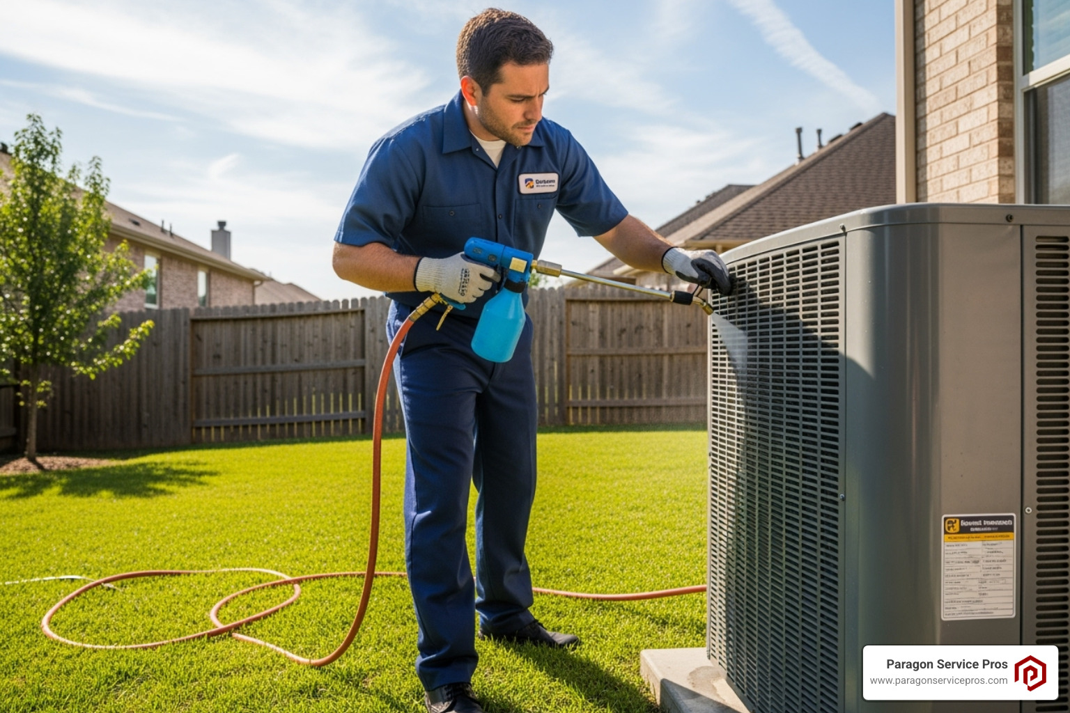 Technician cleaning AC coils - Emergency AC repair Chandler Technician cleaning AC coils - Emergency AC repair Chandler