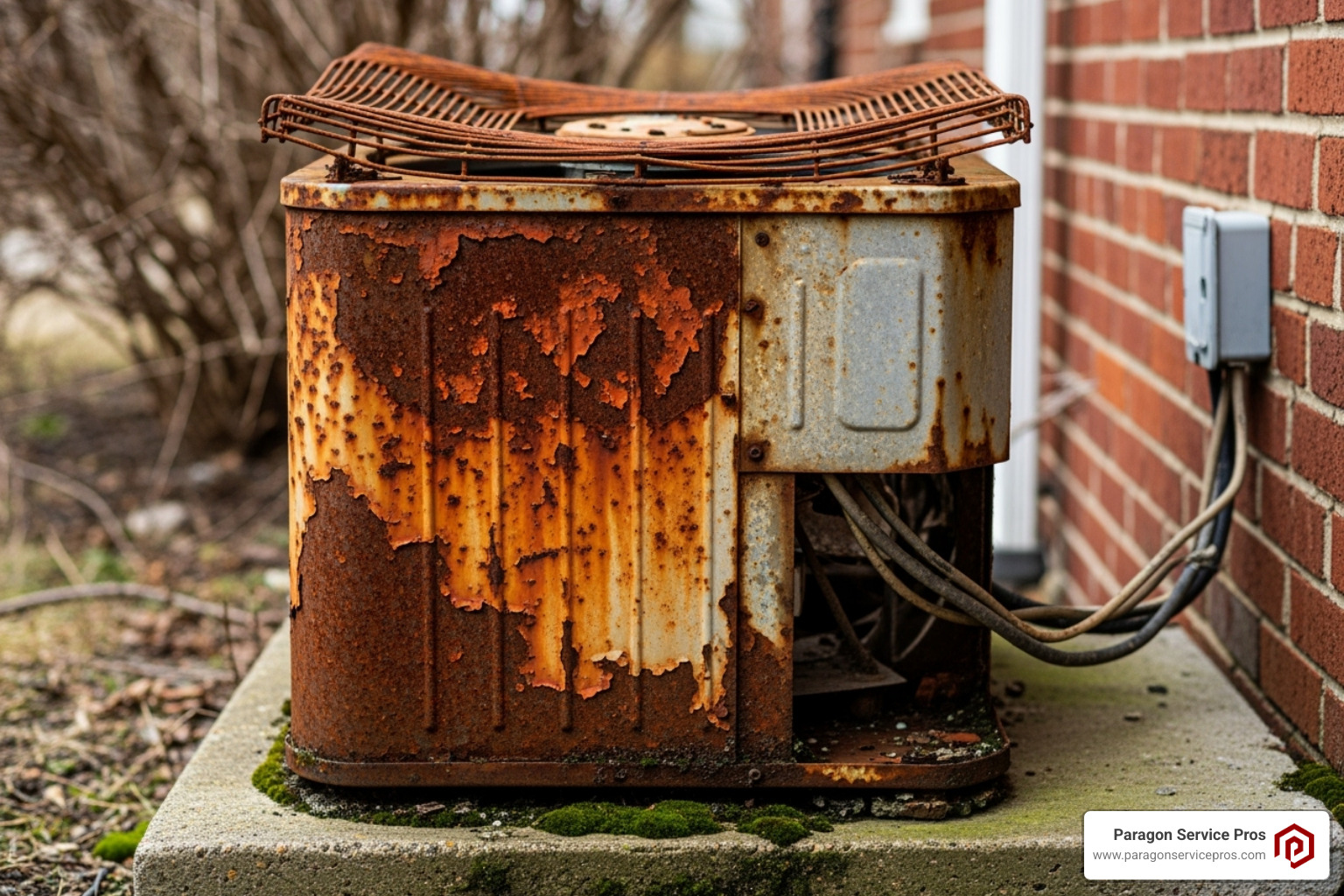 old, rusty AC unit - Residential AC replacement old, rusty AC unit - Residential AC replacement