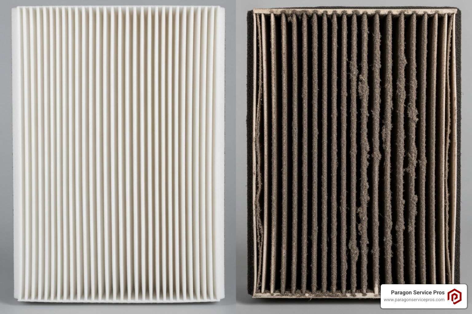 comparing a clean air filter to a dirty, clogged one - AC freezing up comparing a clean air filter to a dirty, clogged one - AC freezing up