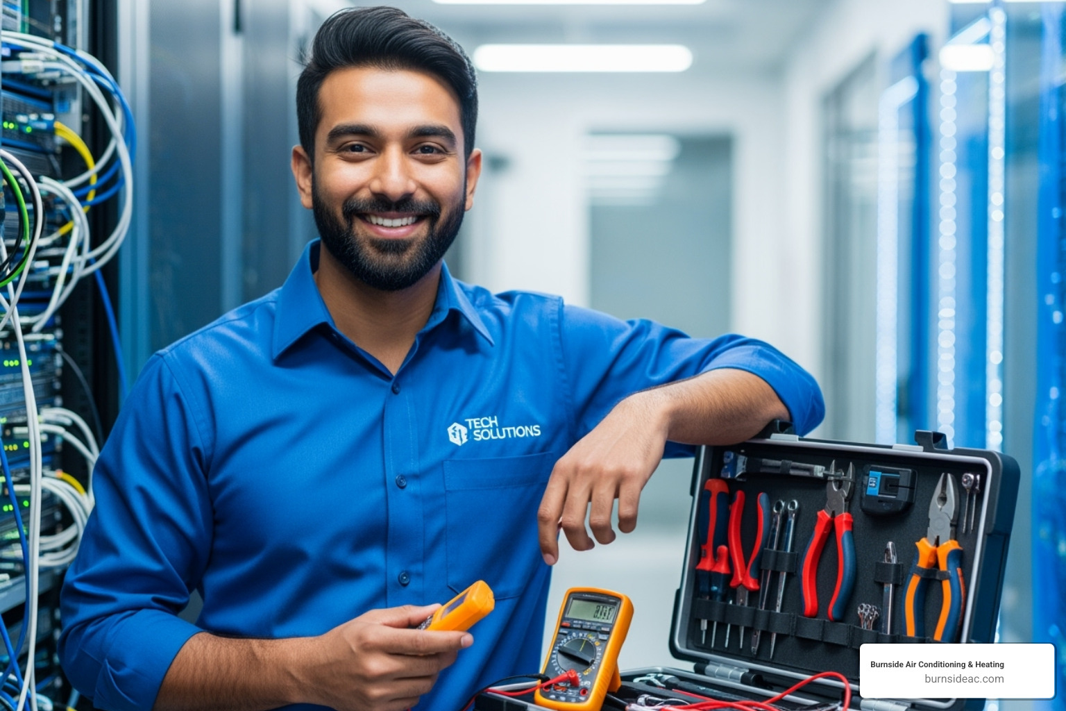 A friendly, professional technician with a toolkit - heating repair McKinney
