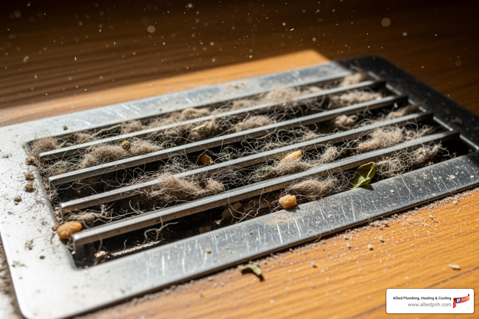 excessive dust around a floor register - air duct cleaning