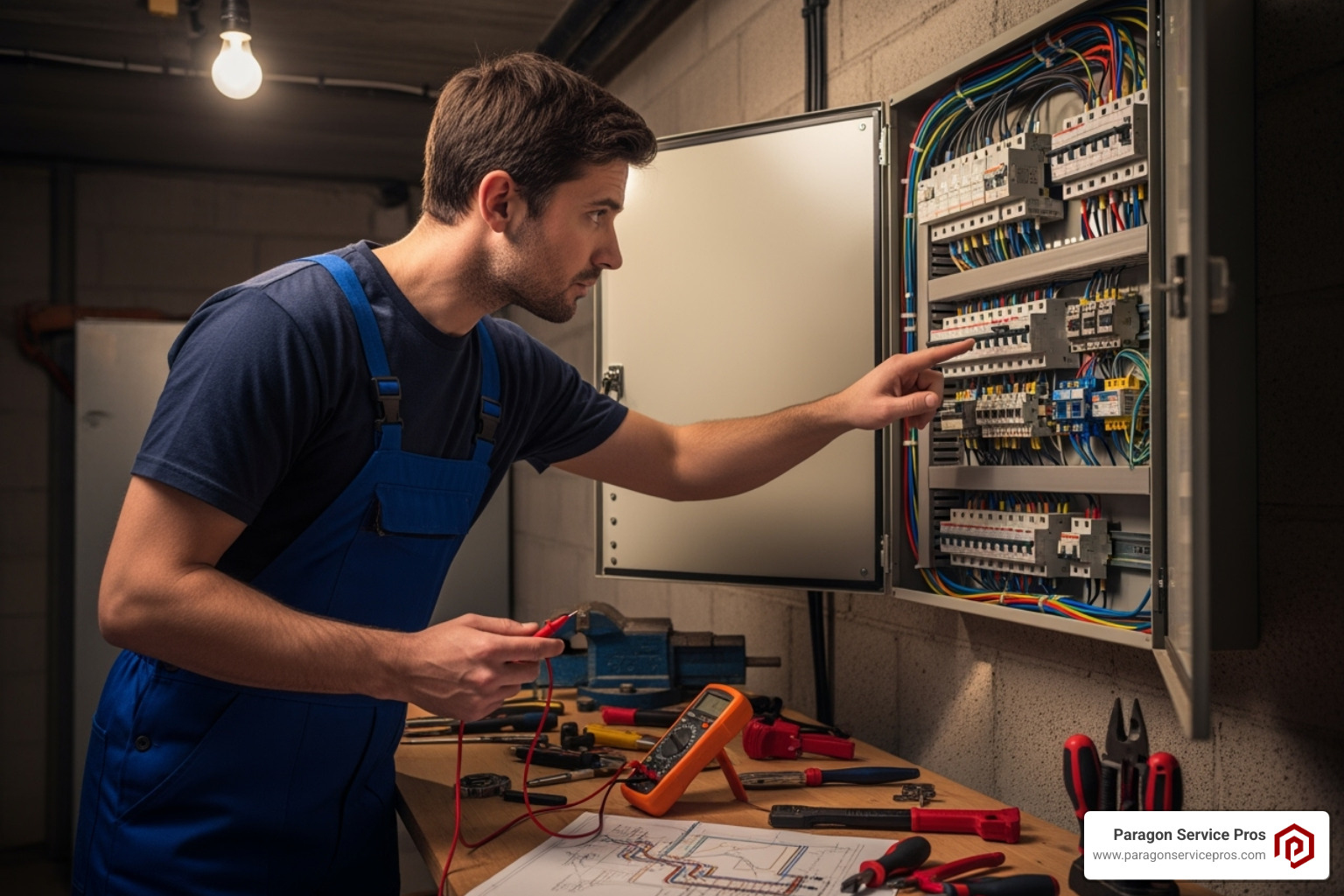 HVAC technician inspecting an electrical panel - HVAC system problems HVAC technician inspecting an electrical panel - HVAC system problems