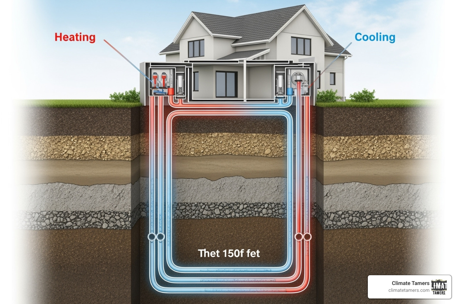 Geothermal ground loop diagram - AC unit heat pump