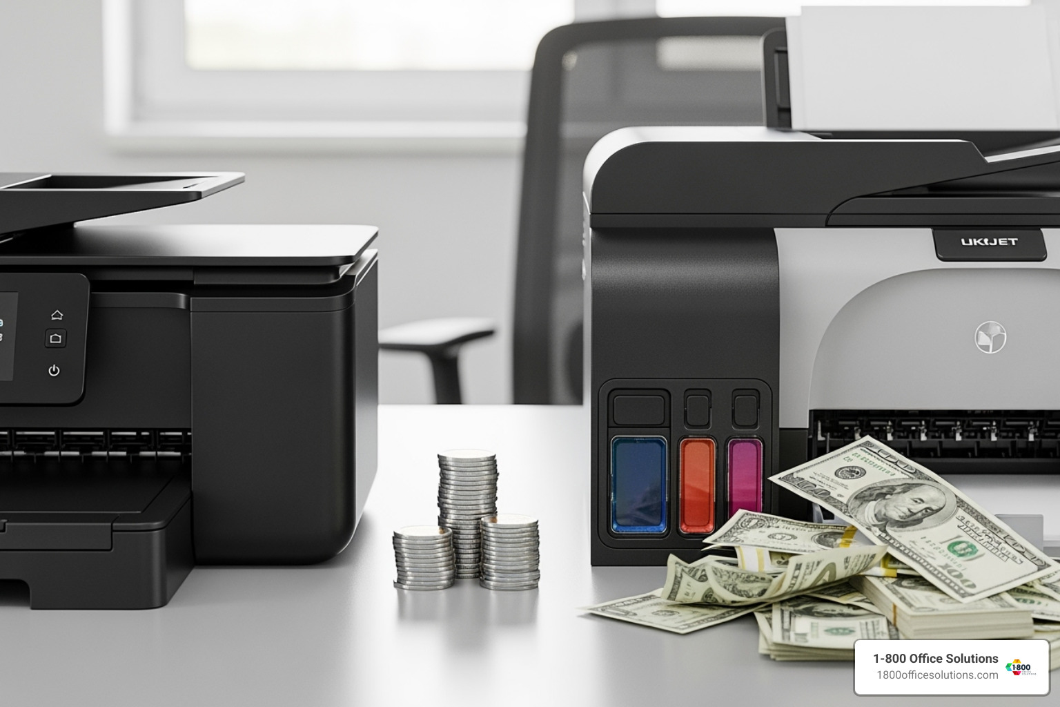 Chart comparing monochrome and color printing costs per page - monochrome printing Chart comparing monochrome and color printing costs per page - monochrome printing