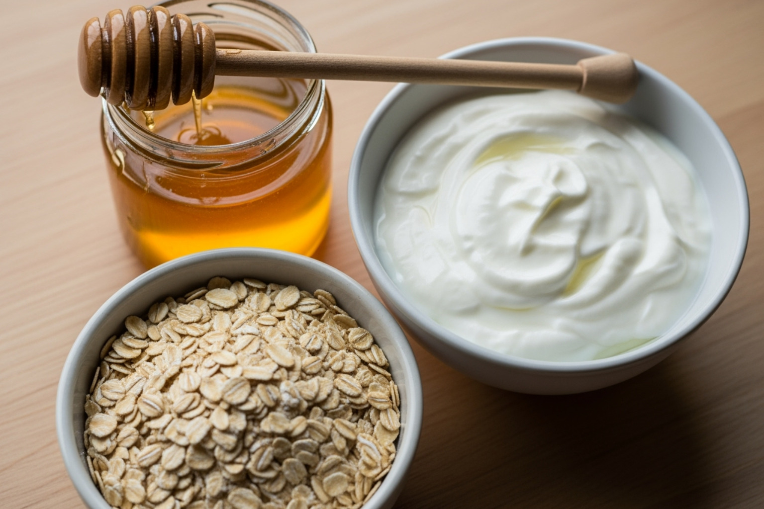 DIY pore-minimizing mask ingredients: yogurt, honey, oats. - best face masks for shrinking pores