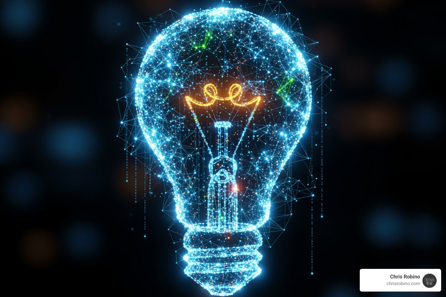 lightbulb made of interconnected data points, symbolizing data-driven ideas - thought leadership content