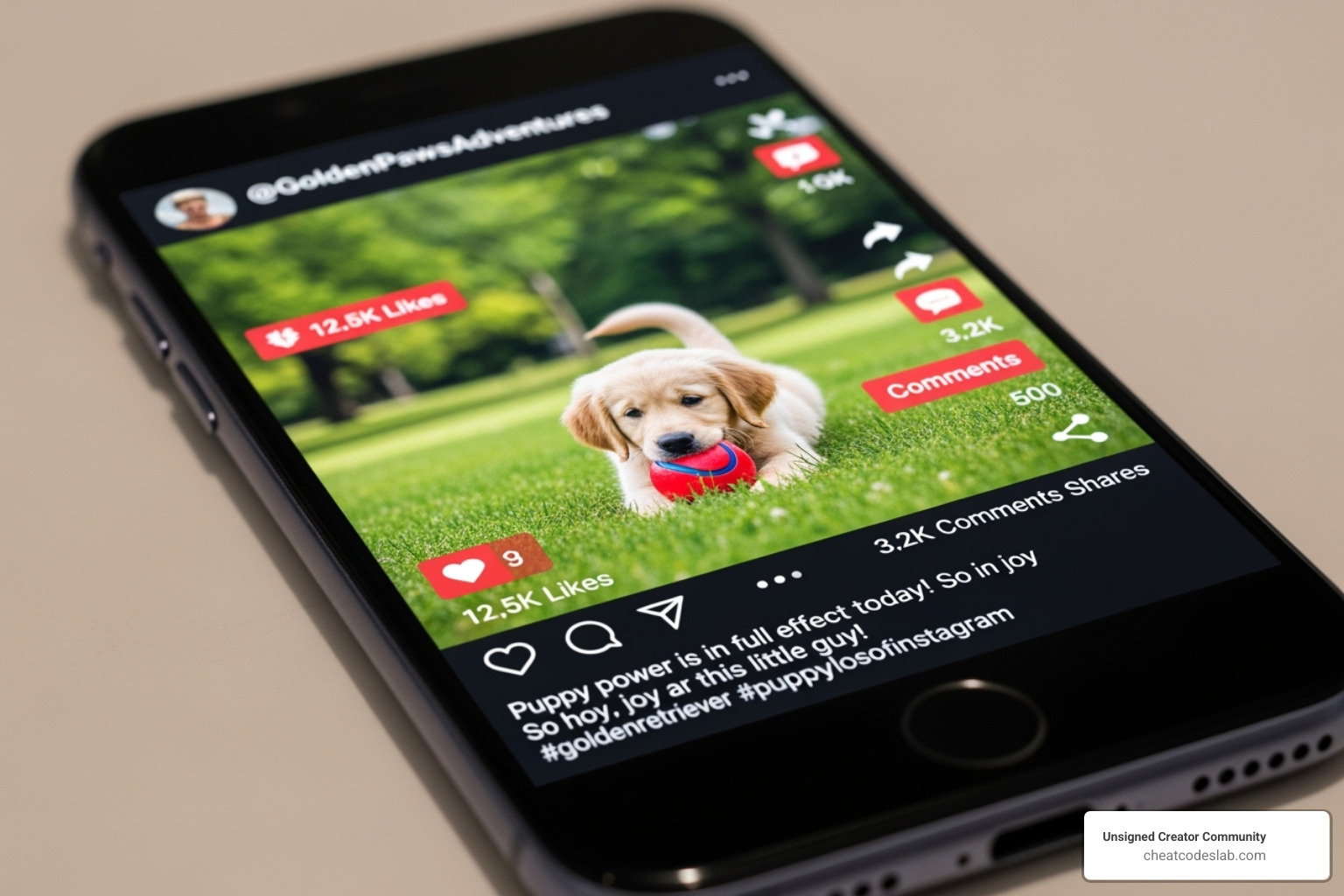 Image illustrating high engagement with likes and comments - instagram followers money