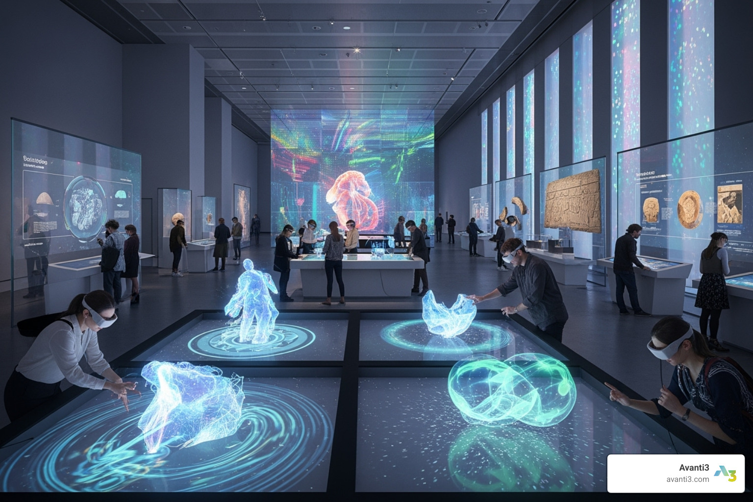 futuristic concept for a mixed-reality museum exhibit - virtual reality tours of museums