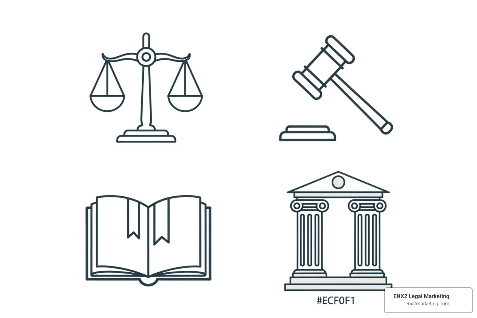 A modern, clean icon set featuring the scales of justice, a gavel, a law book, and courthouse pillars - law icon A modern, clean icon set featuring the scales of justice, a gavel, a law book, and courthouse pillars - law icon