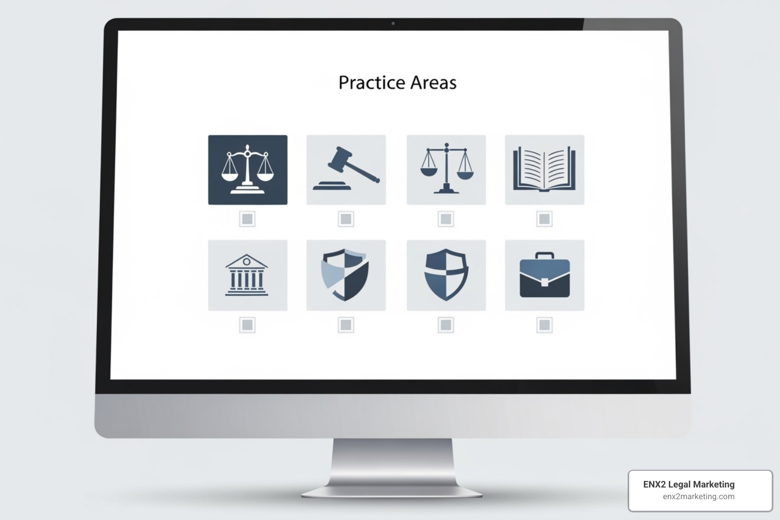 A law firm website's "Practice Areas" section, where each area is represented by a unique, well-designed icon - law icon A law firm website's "Practice Areas" section, where each area is represented by a unique, well-designed icon - law icon