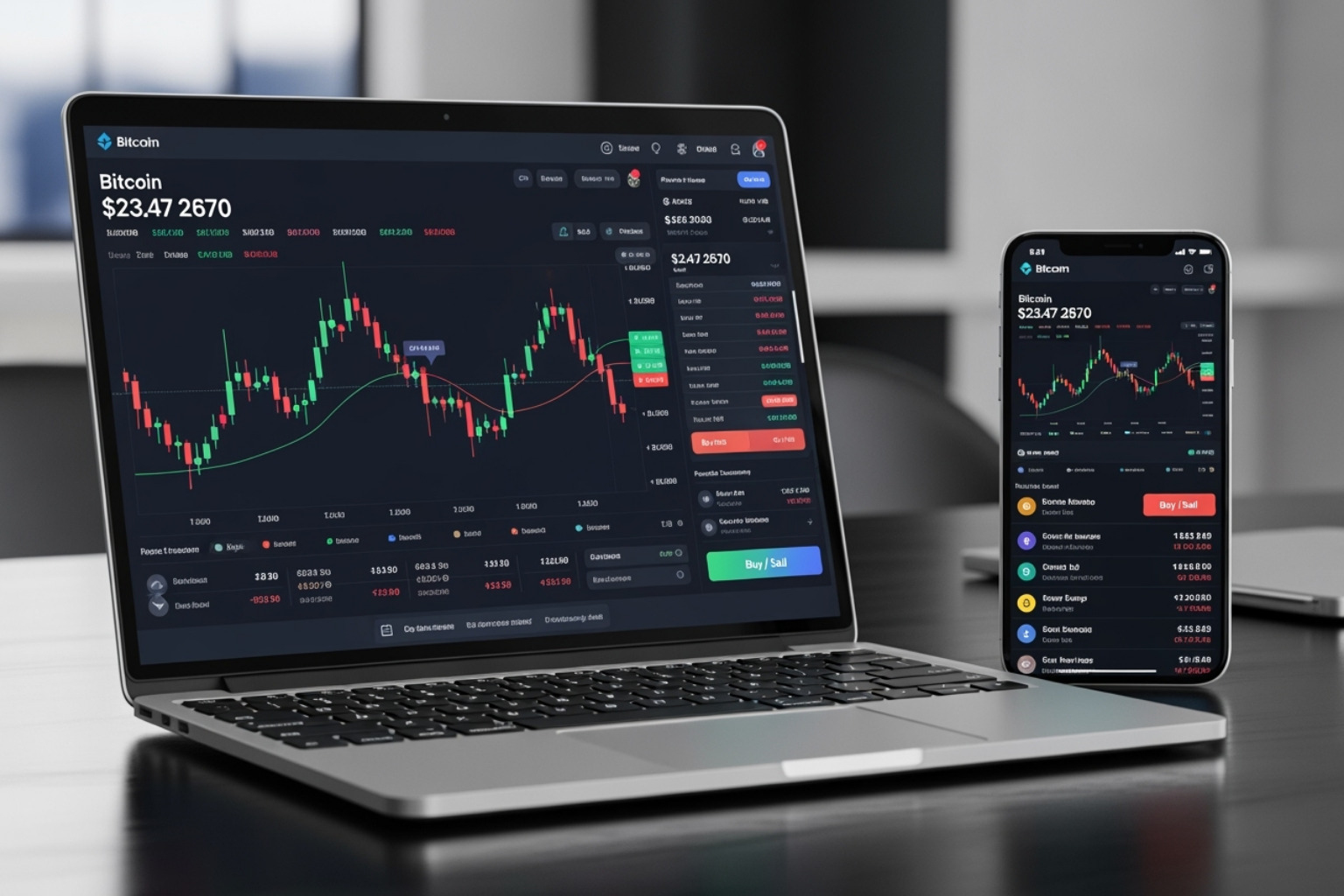User interface of Crypto30x.com on a laptop and mobile phone - crypto30x com zeus