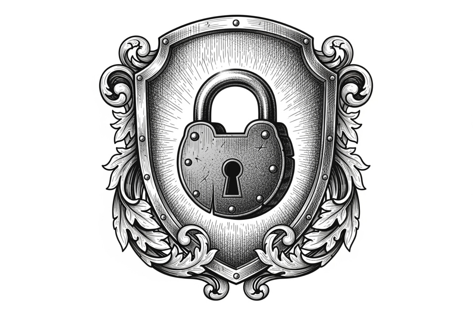 A shield icon with a lock, representing data security and privacy - mylawyer360.com