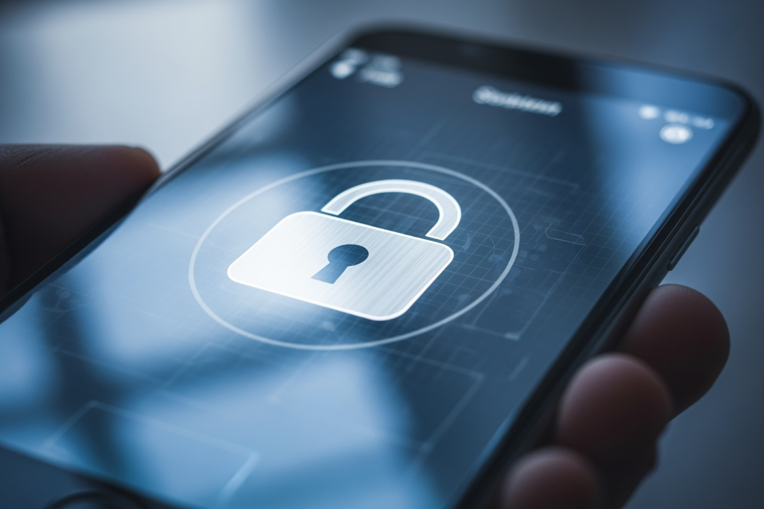 security lock icon overlaid on a smartphone -  banflix