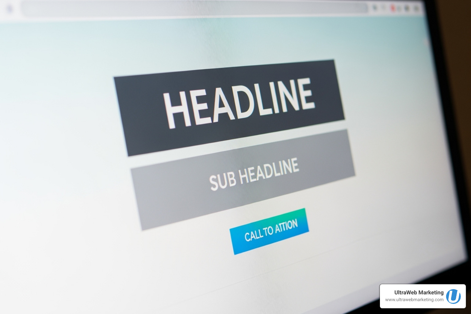 a webpage demonstrating strong visual hierarchy with a clear headline, sub-headline, and CTA button - User friendly website design a webpage demonstrating strong visual hierarchy with a clear headline, sub-headline, and CTA button - User friendly website design