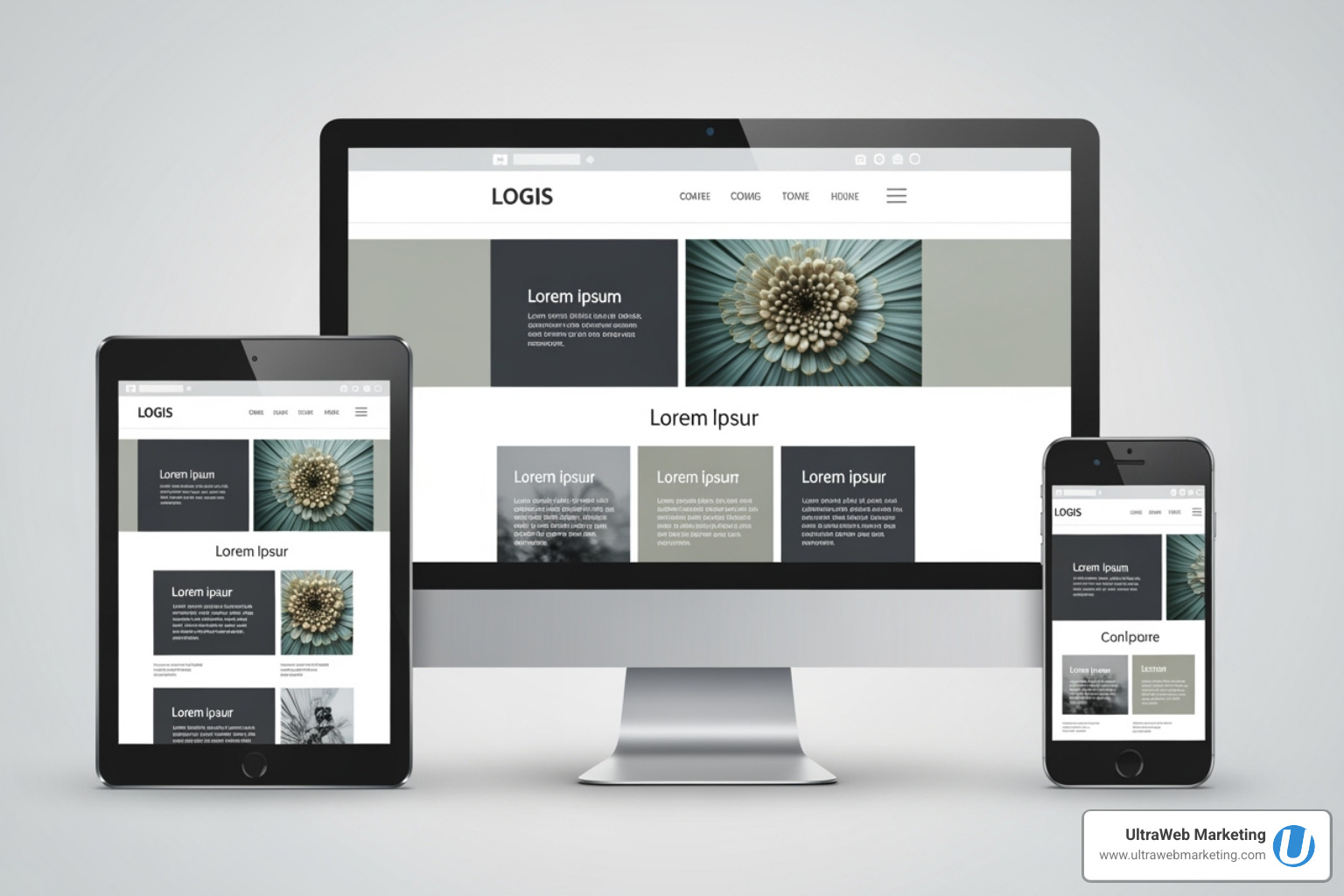 a website displayed perfectly across a desktop, tablet, and smartphone - User friendly website design a website displayed perfectly across a desktop, tablet, and smartphone - User friendly website design