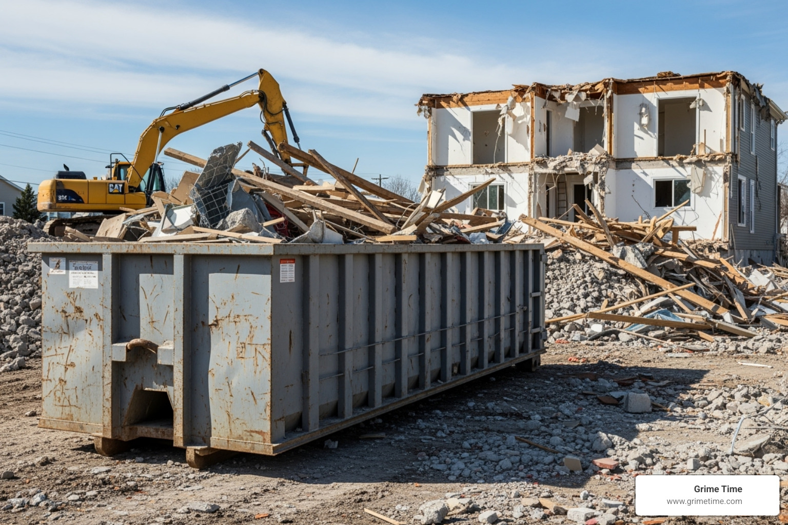 residential demolition project with a dumpster - demo dumpster rental