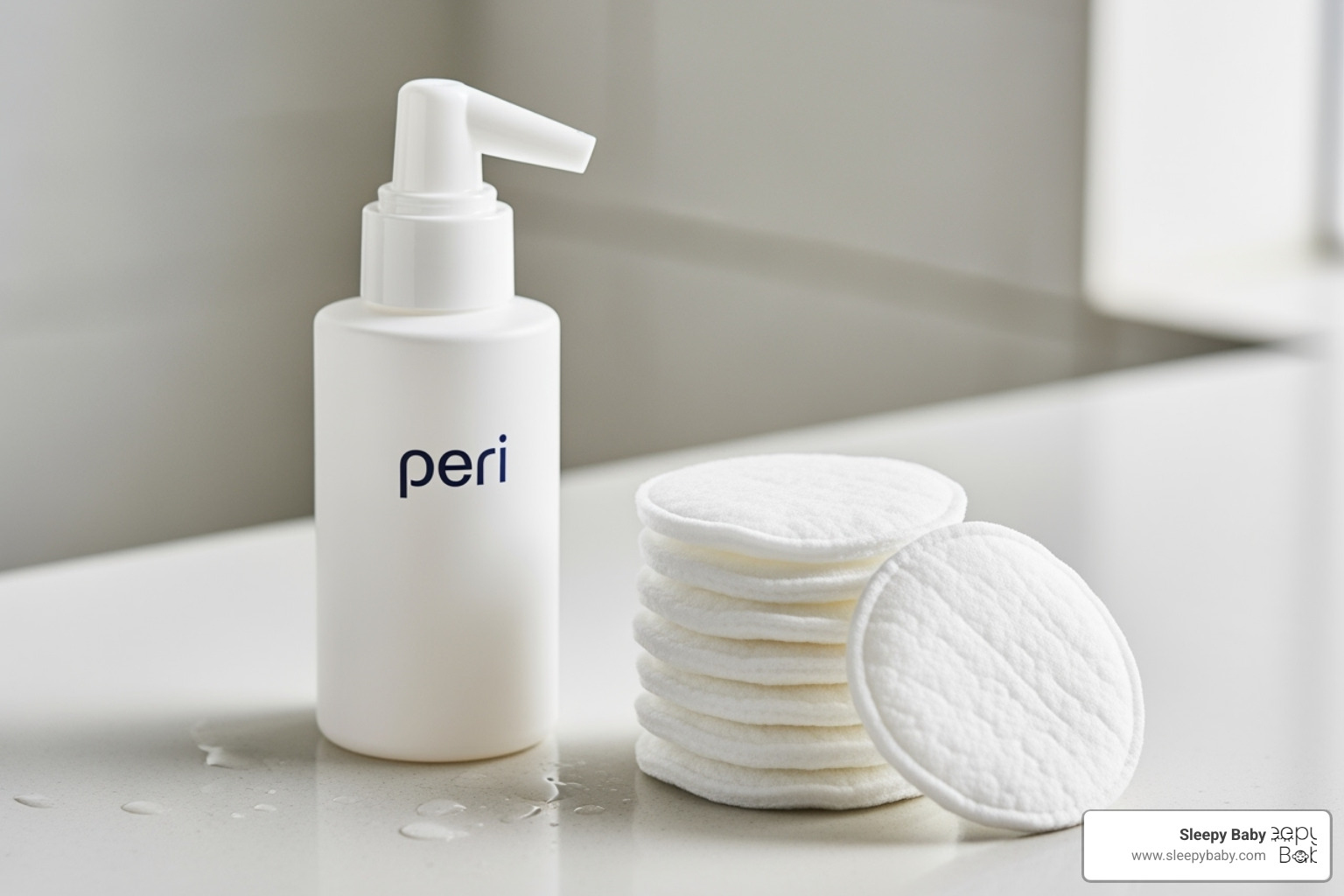 A peri bottle and witch hazel pads - must haves for new moms after delivery