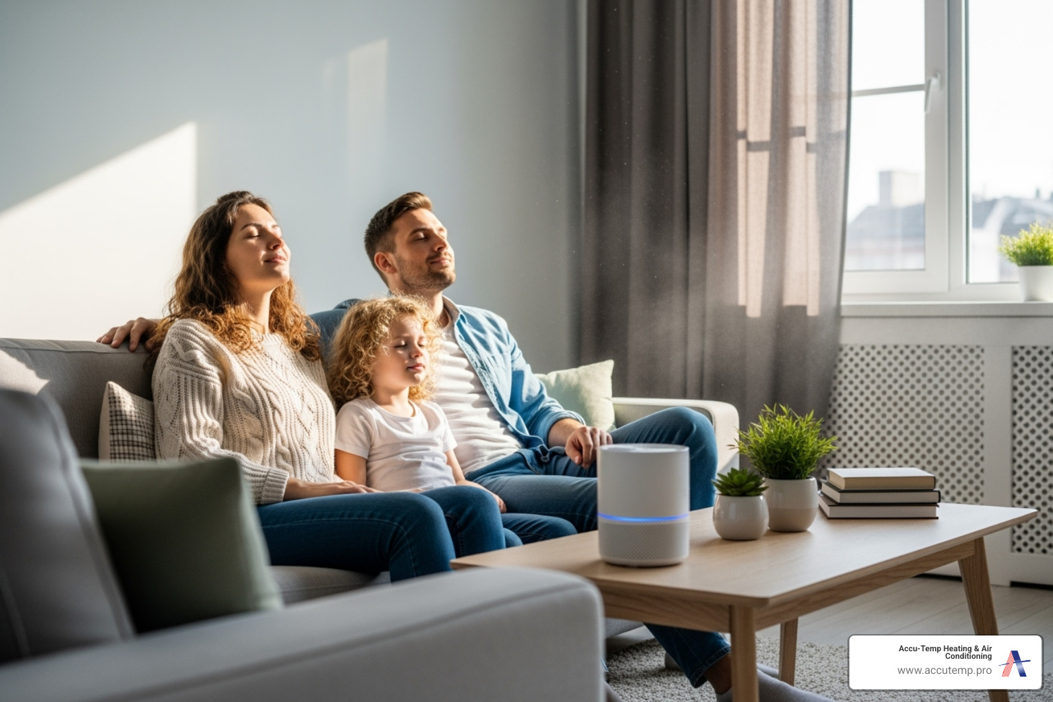 family breathing easily in a clean home - air duct cleaning family breathing easily in a clean home - air duct cleaning
