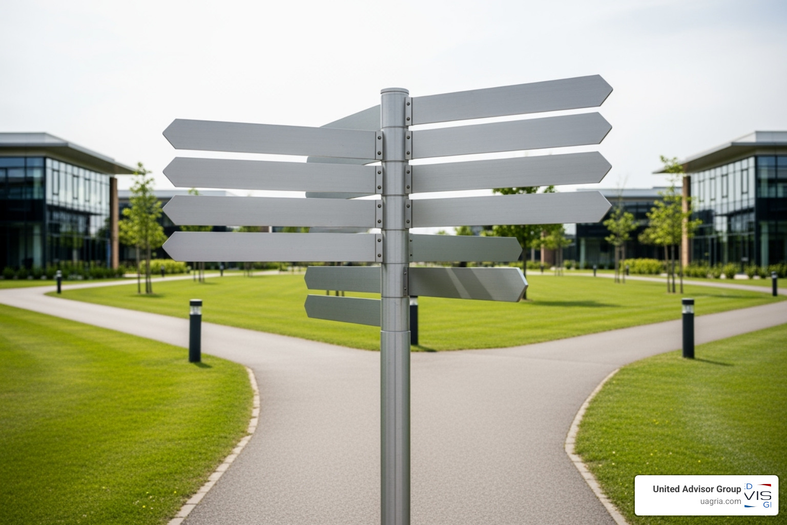 Image of a signpost showing different paths labeled "Start Your RIA" and "Join Our RIA" - Independent advisor network
