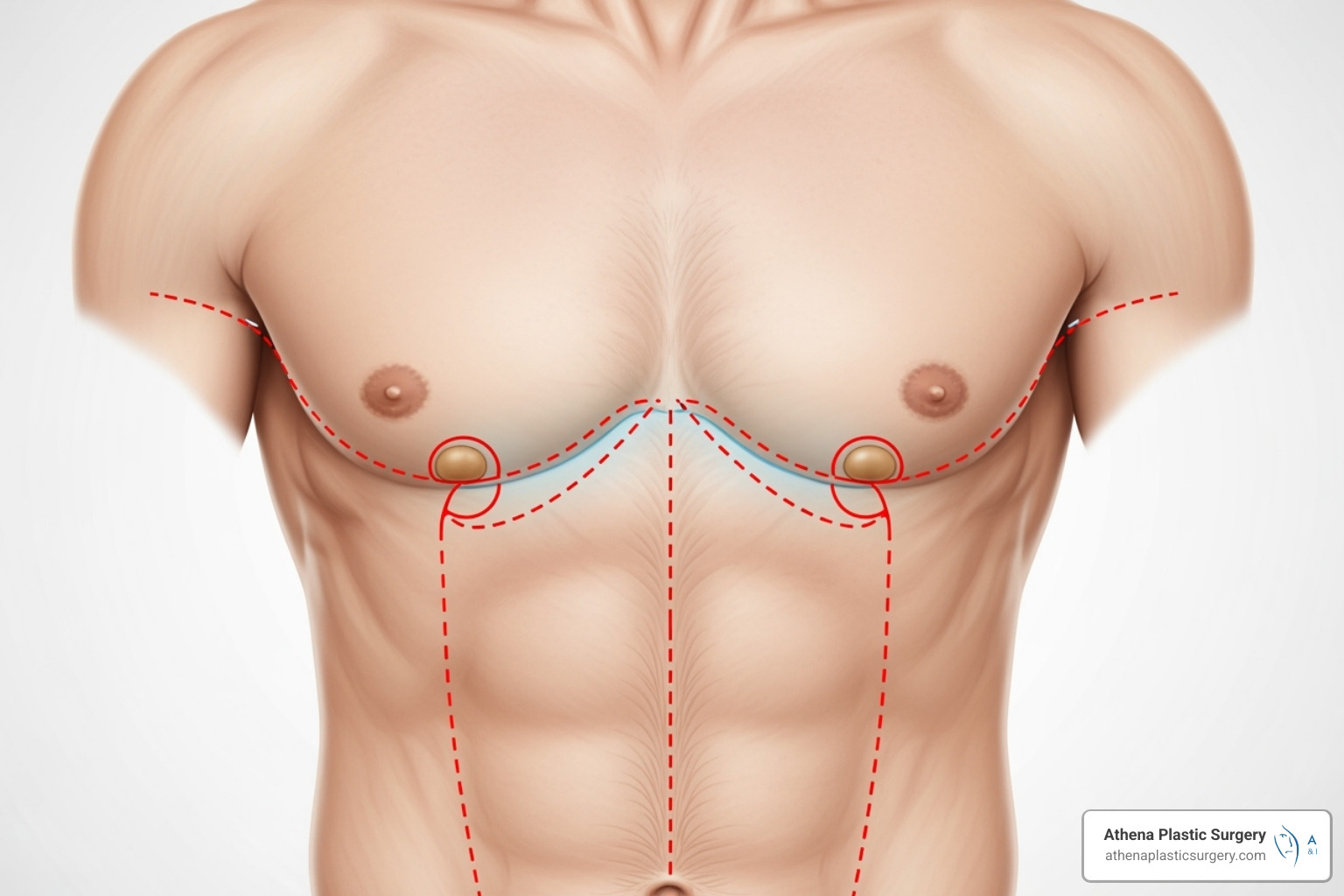 Illustrating incision placements for gynecomastia surgery - gynecomastia consultation near me Illustrating incision placements for gynecomastia surgery - gynecomastia consultation near me