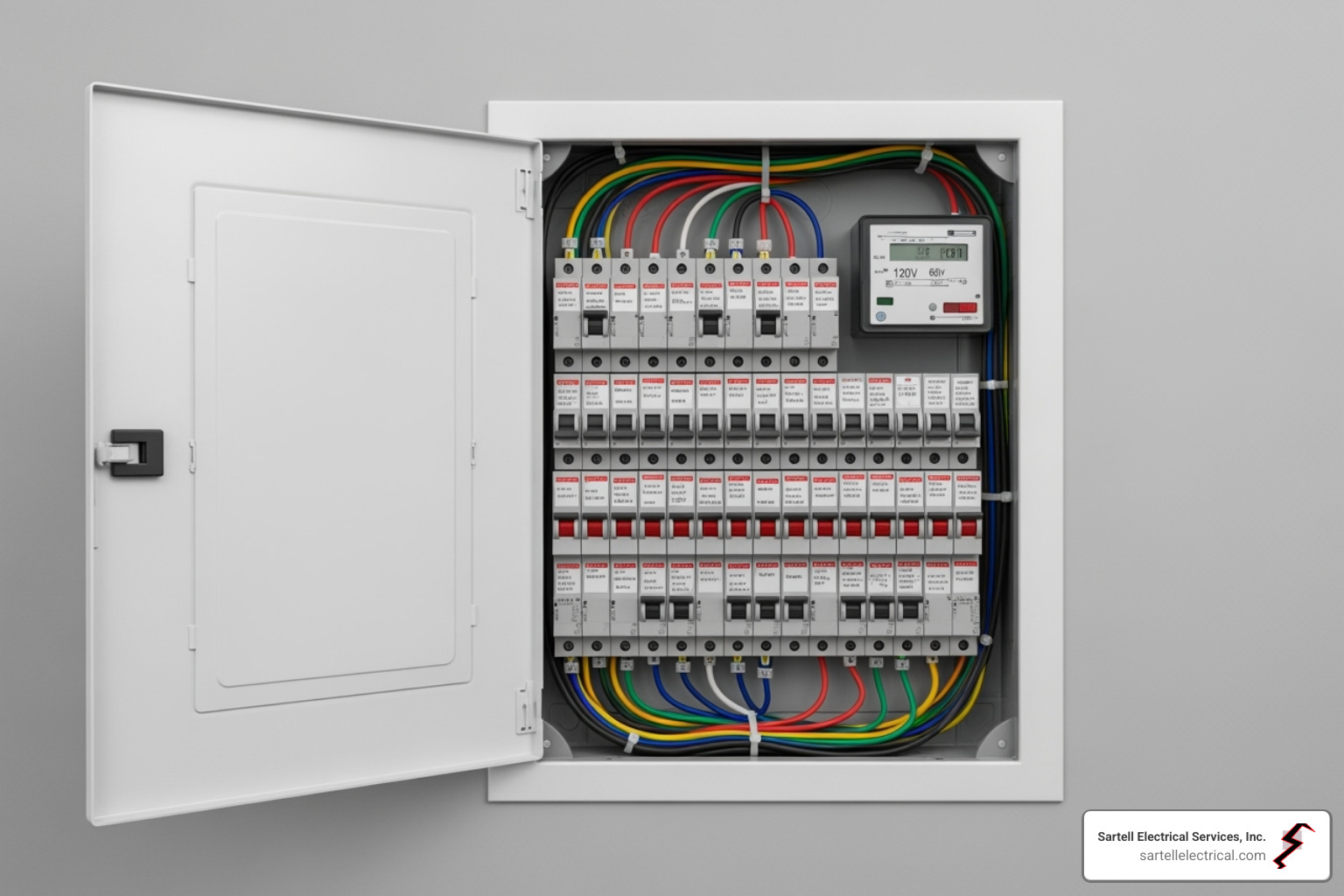 modern, neatly installed circuit breaker panel - Fuse box replacement modern, neatly installed circuit breaker panel - Fuse box replacement