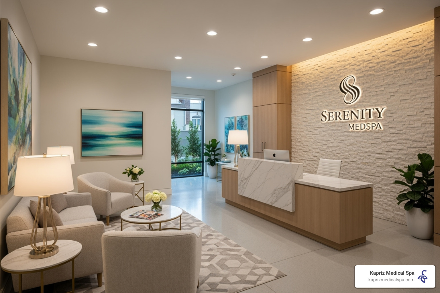 Image of the welcoming and professional Kapriz Medical Spa facility reception area - minimally invasive body contouring jacksonville fl Image of the welcoming and professional Kapriz Medical Spa facility reception area - minimally invasive body contouring jacksonville fl
