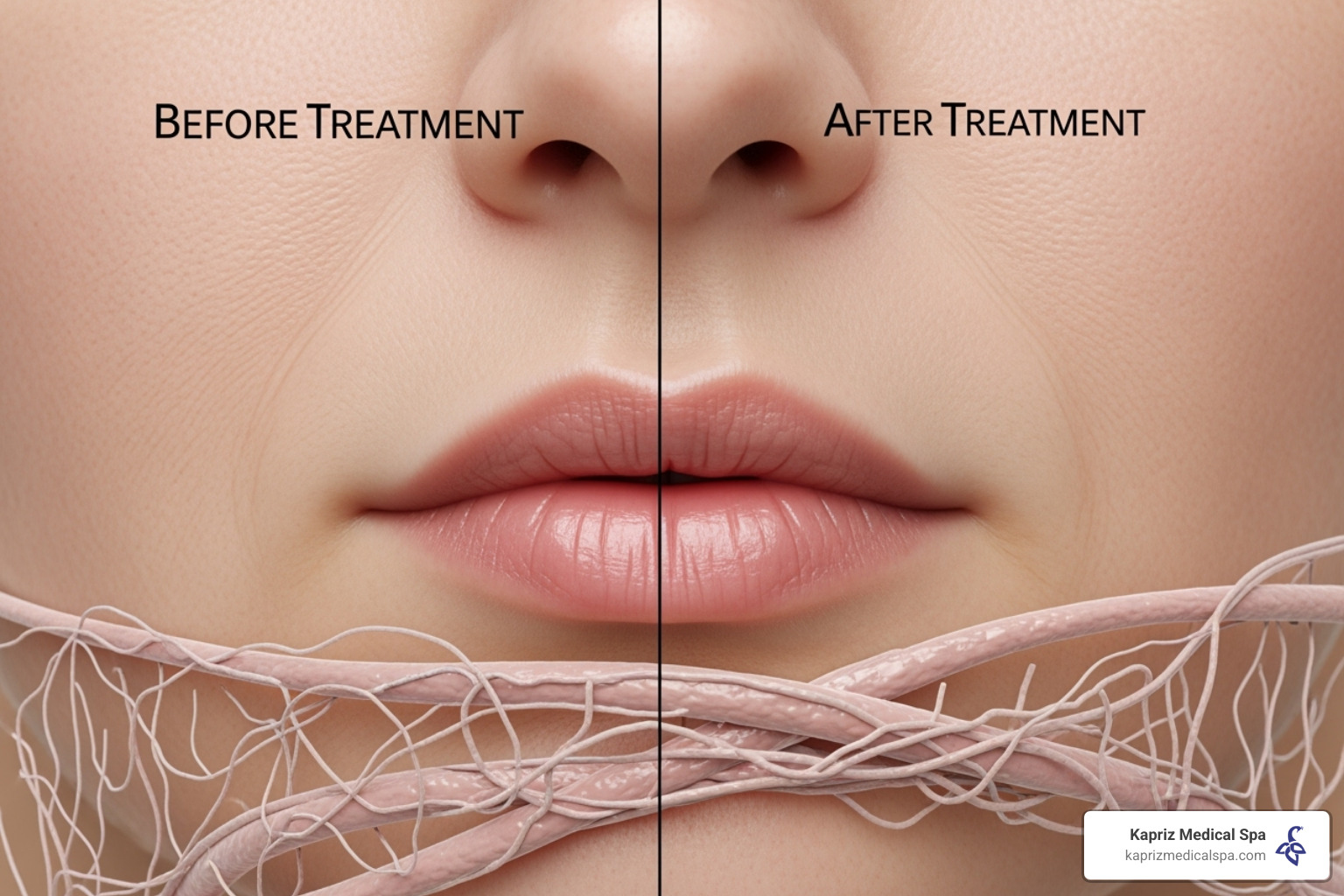 Image illustrating how RF energy tightens skin by stimulating collagen and elastin production, showing before and after effects on skin elasticity - minimally invasive body contouring jacksonville fl Image illustrating how RF energy tightens skin by stimulating collagen and elastin production, showing before and after effects on skin elasticity - minimally invasive body contouring jacksonville fl