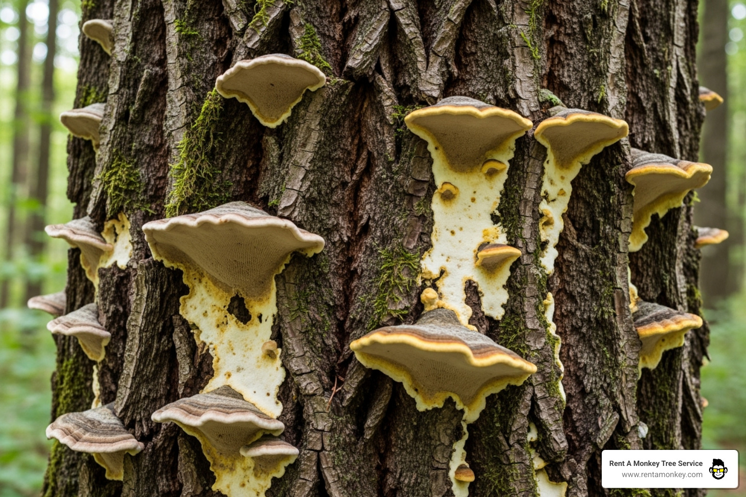tree with clear signs of disease, like fungal growth on the trunk - tree removal west jordan ut