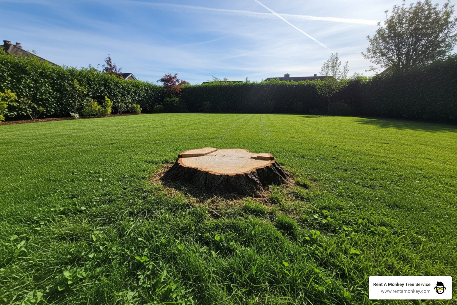 clean yard after a successful tree removal job - tree removal west jordan ut