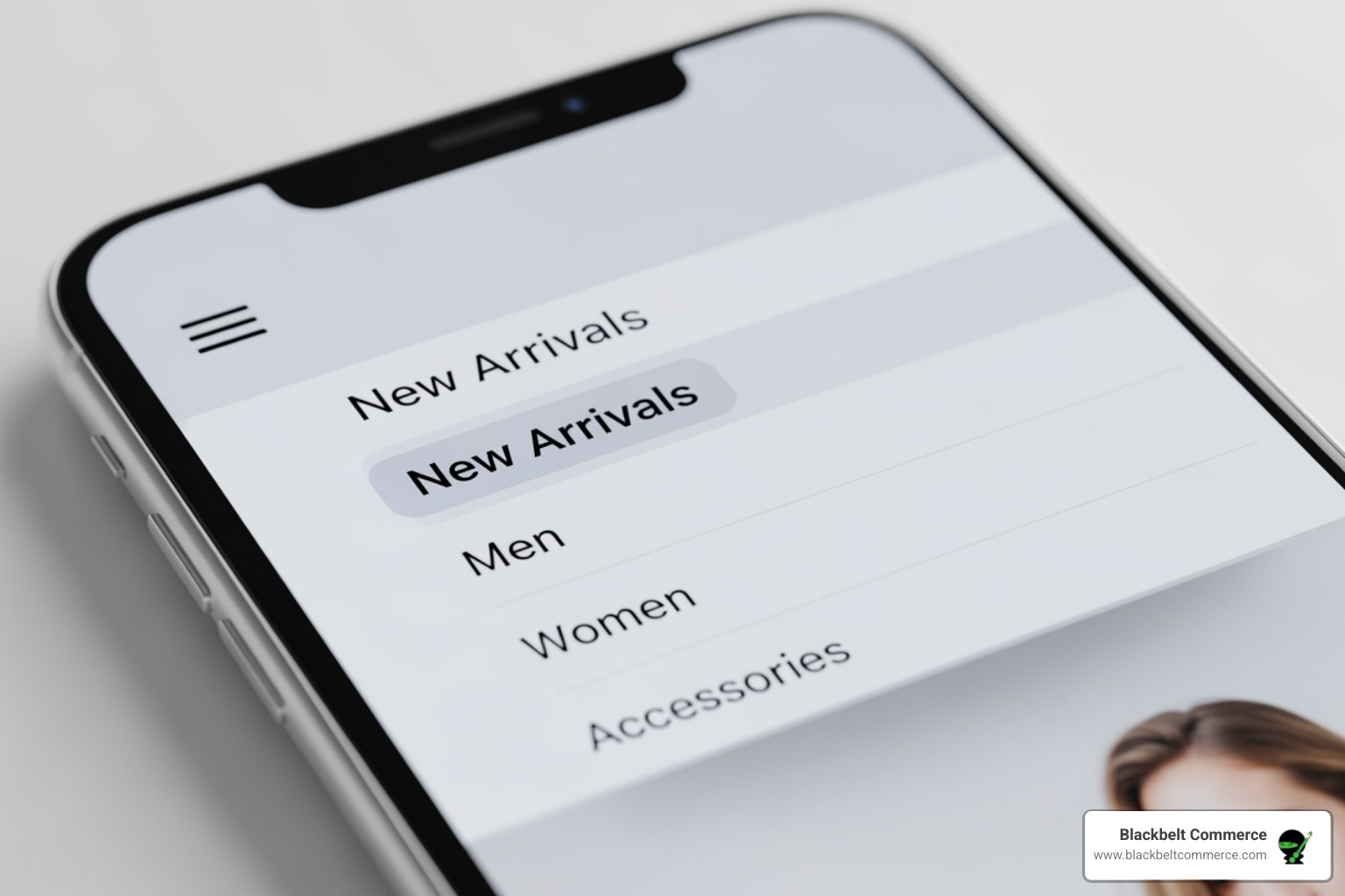 Mobile navigation menu from a brand like Gymshark - best navigation practice shopify
