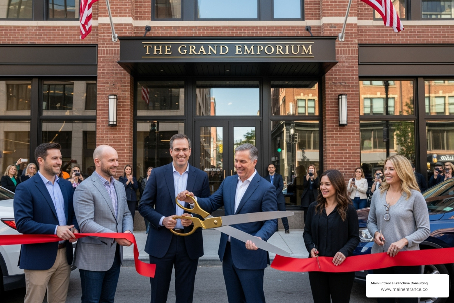 Grand opening ribbon-cutting ceremony - franchise buying process